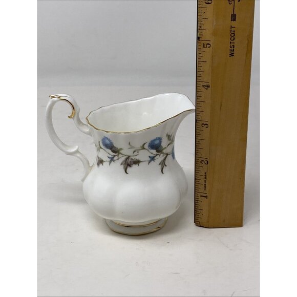 Royal Albert Brigadoon Blue Thistles Cream Pitcher Creamer Bone China England - Picture 9 of 9